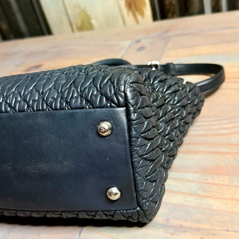 Miu Miu Black Matelassé Nappa Leather Crystal 2-Way Handbag Shoulder Tote Bag - Picture 10 of 16